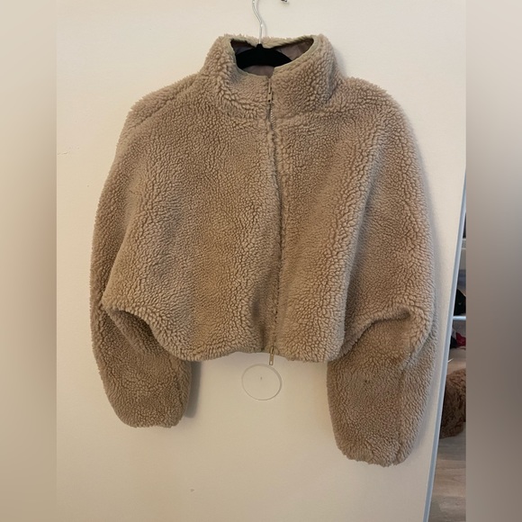 Faux Fur Cropped Zip-Up Jacket - Picture 1 of 4